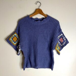 Universal Thread ladies Crochet Crop Top with Colorful Accents size medium boho